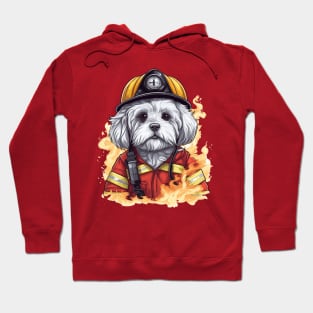 Firefighter Companion: Maltese on Duty Hoodie